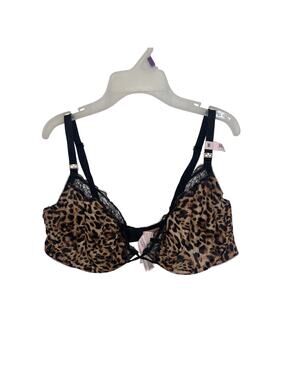 NWT Victoria’s Secret Leopard Print Black Lace Unlined Demi Bra 38D